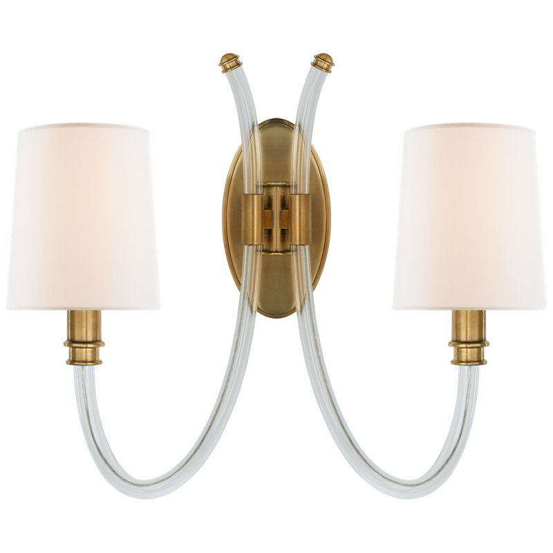 Julie Neill Clarice Double Sconce, Antique Brass