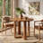 31.5-Inch Round Dining Table with Carved Floral Pattern, Solid Wood Farmhouse Kitchen Table for 2-4, Small Dining Table for Dining Room, Apartments, Small Place