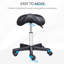 Tabouret à roulettes noir, hauteur réglable, similicuir ergonomique pour des espaces efficaces dans un spa, un salon, un massage, un siège de bureau,
