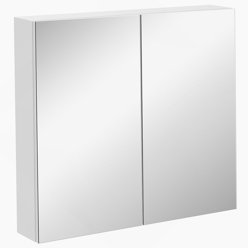 Armoire de salle de bain avec miroir, armoire à pharmacie avec cadre en acier, rangement mural