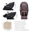 Fauteuil de massage avec rail SL flexible, 10 à 18 modes automatiques, Shiatsu 3D, position zéro gravité, chauffage, haut-parleur Bluetooth, coussin gonflable, rouleau de massage pour les pieds et écran tactile