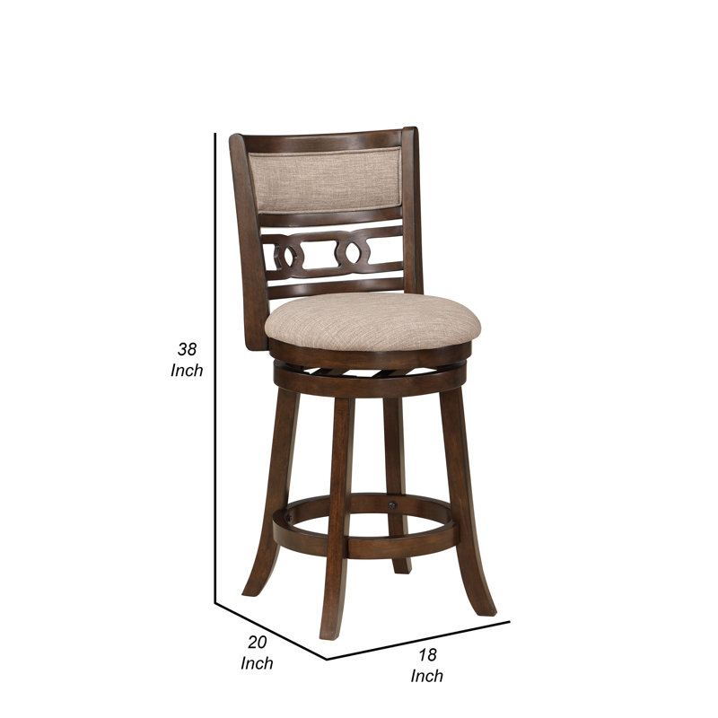 Gary Swivel Upholstered Counter Stool, Counter Stool (24” Seat Height)