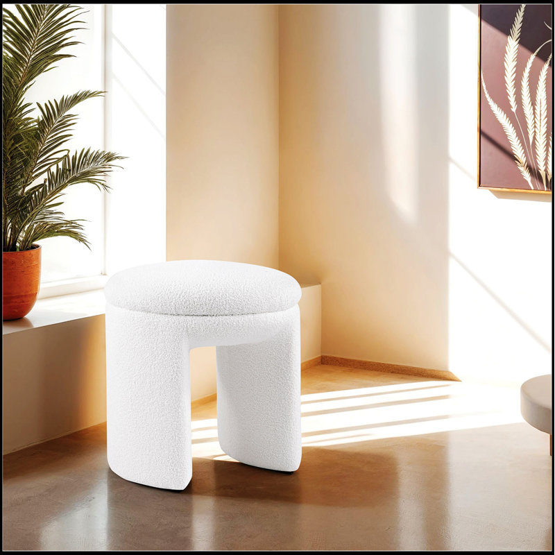 Tabouret décoratif rond 1Pc, Blanc