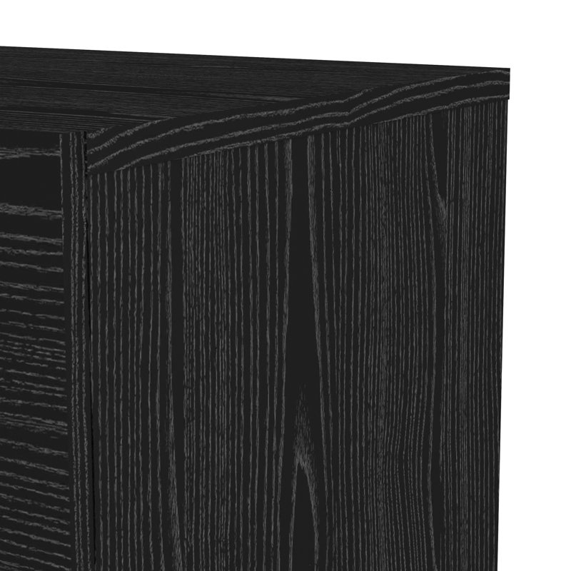 40 cm W Bedside Table, Black Woodgrain