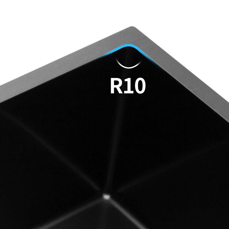 33"X19"X10" Undermount Stainless Steel Sink - Matte Black, Single Bowl, T304 Strong And , Rust & Stain Resistance, Easy To Clean, 16 Gauge, Nano Finish, R10 Radius For User Convenience Gauge Thick,