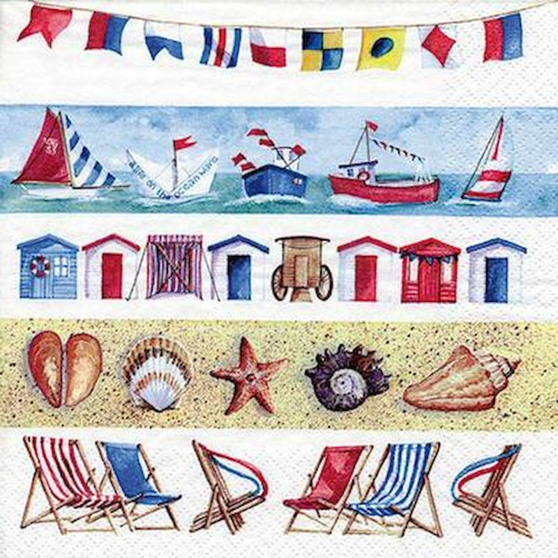 Serviettes jetables en papier To the Beach