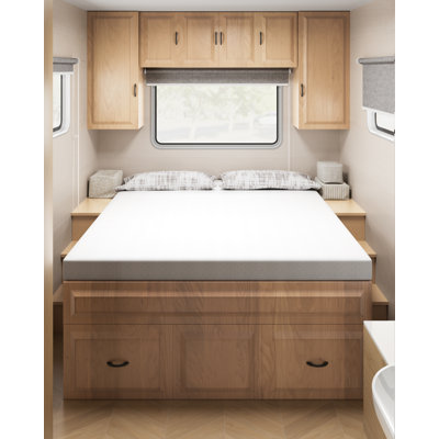 Ferlizer 4" [RV Short King] Memory Foam Mattress Topper for RV with Ultra Soft Cover, CertiPUR-US Certified, 72"*75", Perfect for RVs and Campers