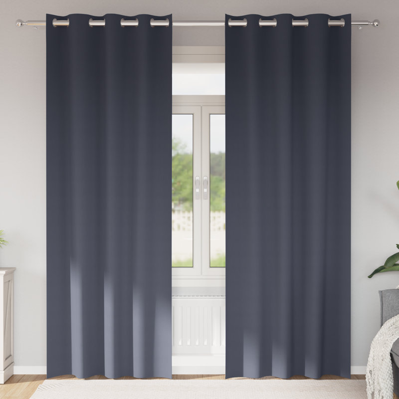 Tacorian Curtain Pair, Anthracite, 140cm Width x 245cm Drop
