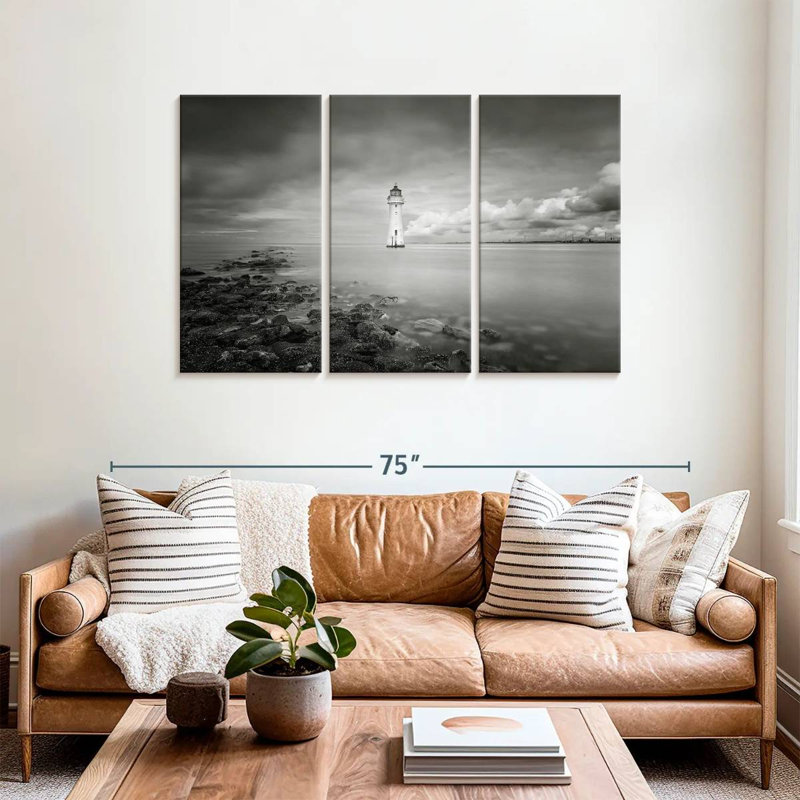 Phare noir et blanc Aletra, H 36 po x l 57 po