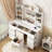 47"  Vanity Desk with LED Lighted Mirror,Drawers & Cabinets, Makeup Table with Power Outlet,  Adjustable Lighting Modes-688656818