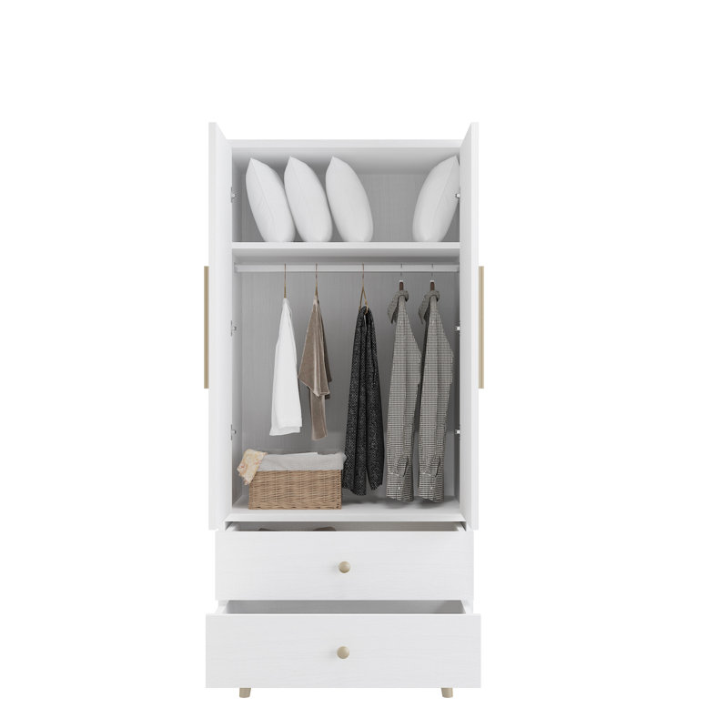 Armoire en bois manufacturé Ranck, Blanc
