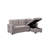 84" Sectional With , Storage Chaise & 3 Seat Capacity Gray Sleeper Reversible Bed