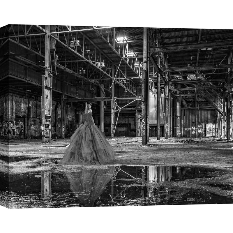 3AP6135 Unconventional Womenscape #8, The Factory (BW) by Julian Lauren - Wrapped Canvas Art Prints, 70cm H x 100cm W x 4cm D