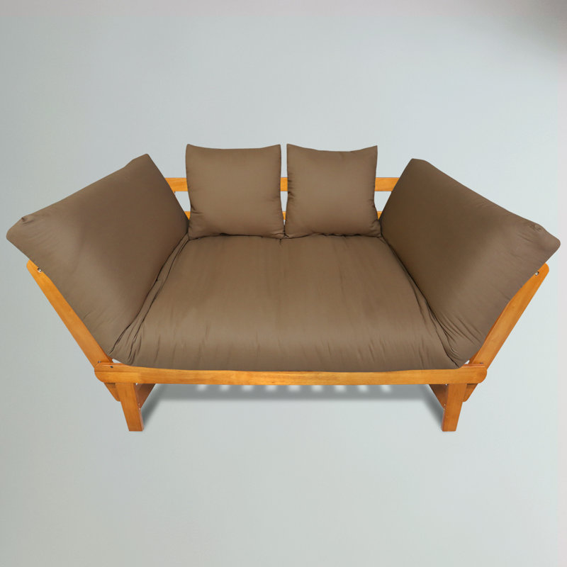Casual Lounger Sofa Bed, Tan Polyester, Oak