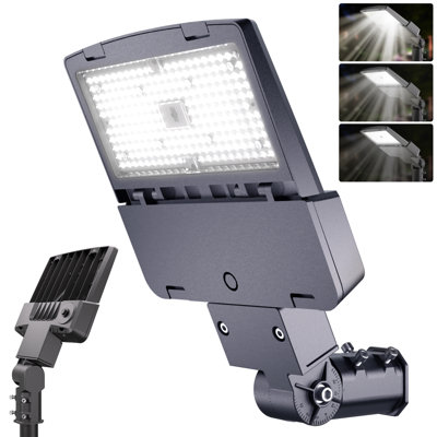 19200 Lumens 150w Integrated Led Bronze Dusk To Dawn Photocell Pole Ip65 Waterproof Arm Mount Parking Lot Area Light