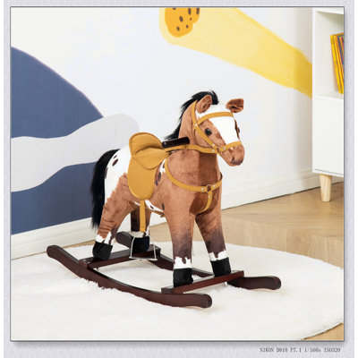 Chaise de cheval à bascule en métal Qaba Kids avec sons réalistes et conception durable