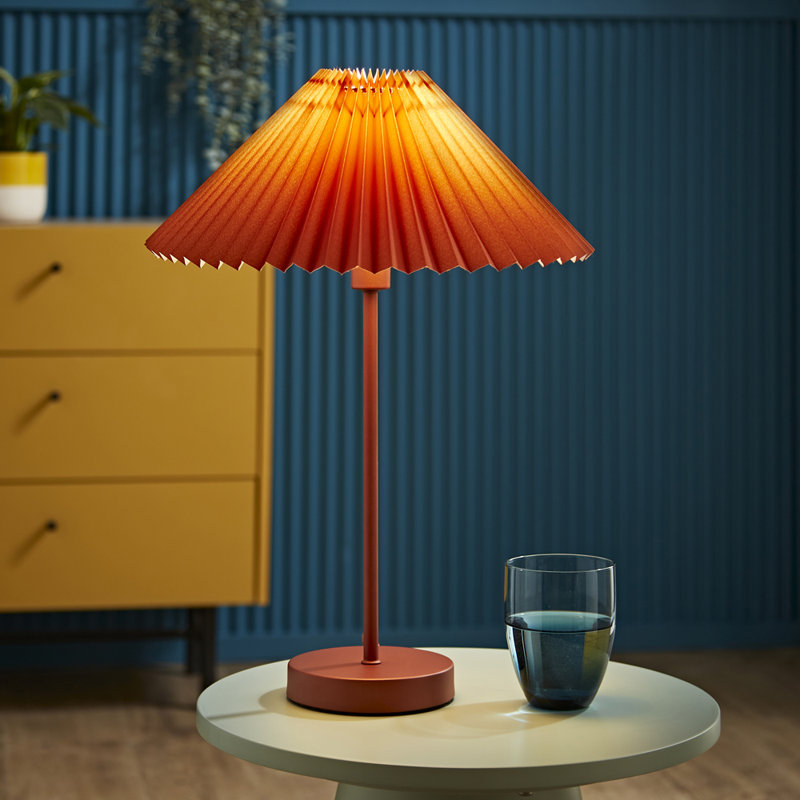 Kameron Metal Table Lamp, Orange, No