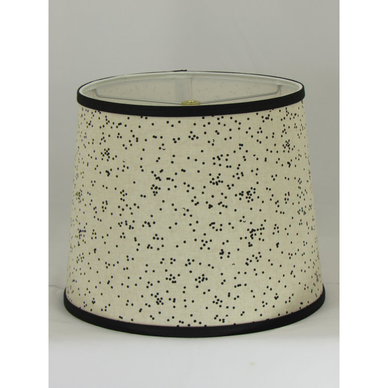 Abat-jour tambour en coton dot, 12" H x 16" W x 16" D