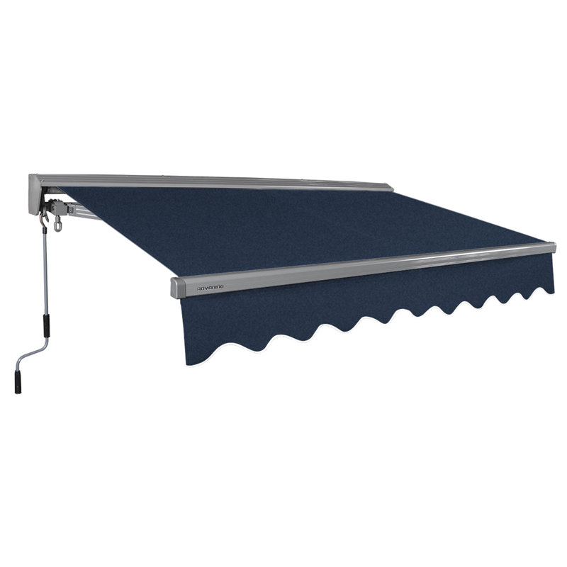 Auvent rétractable manuel à manivelle 10 pi x 8 pi Classic Series, H 9,8 po x l 120 po x P 96 po, Marine
