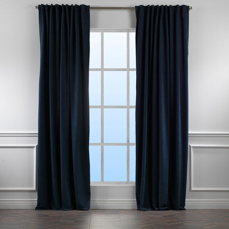 Solid Room Room Darkening Tab top Curtain Panels, Royal Blue, 52" W x 132" L
