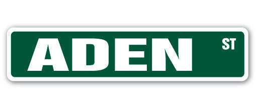 Aden Street Sign Heavy Duty Plastic 6" X 24"