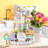Kalojan 12 Pcs Spring Tiered Tray Decor Wooden Gnomes Flowers Plants Tabletop Trays Signs Spring Summer Fall Tiered Tray Items For Home Farmhouse Rustic Kitchen Decorations (Spring)
