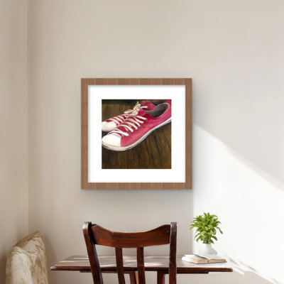 Pink Sneakers Framed Matted Print | Stylish Home Decor