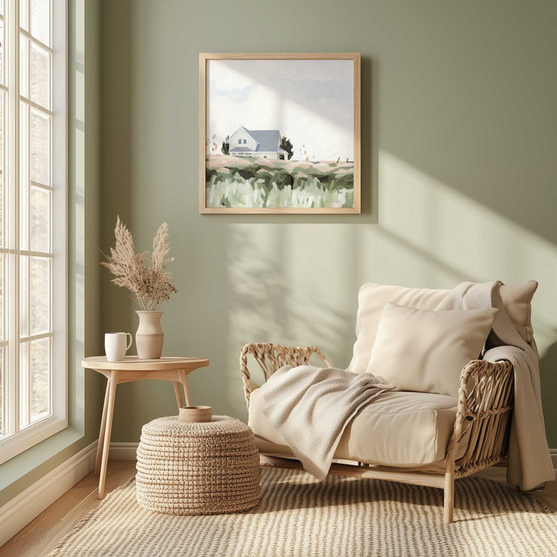 Geometry Print in a Polished Frame, Raw Maple Framed, 13.5" H x 13.5" W, Quiet Home Escape I