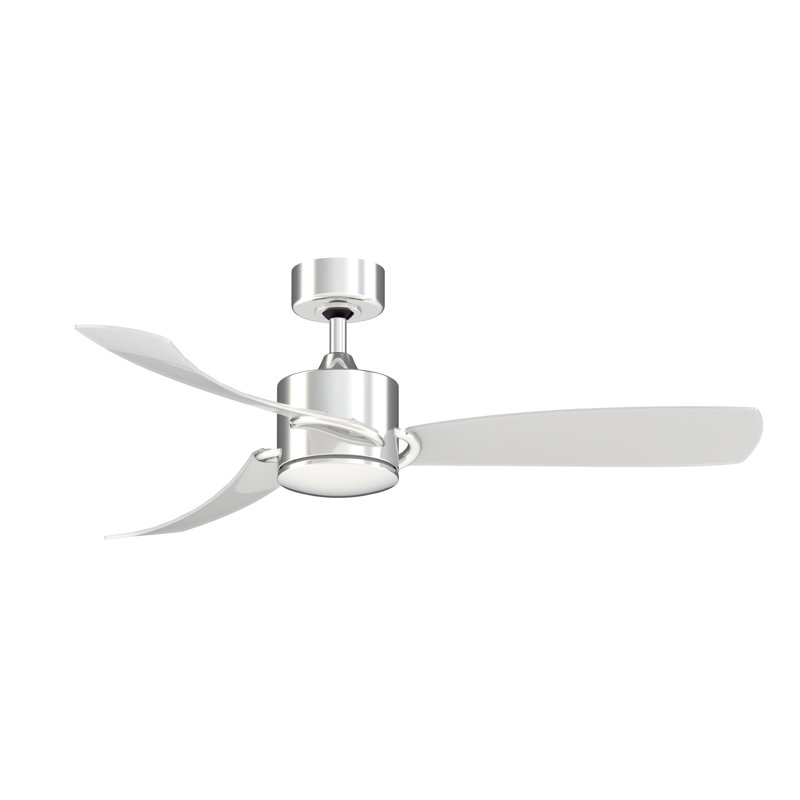 SculptAire 52 inch Indoor/Outdoor Ceiling Fan with LED Light Kit - Chrome with Clear blades, Chrome