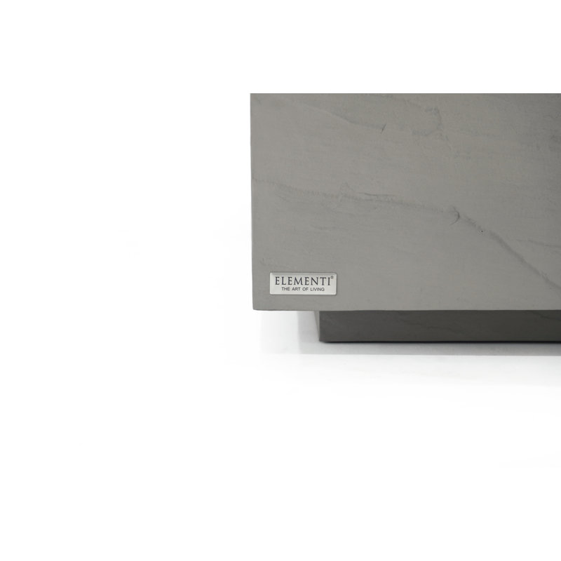 Elementi Home Colorado 40" Square Concrete Coffee Table for Indoor and Outdoor Use, Space Gray, 14" H x 40" W x 40" D