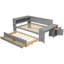 Lit de jour avec tablettes de rangement, tiroirs, lit gigogne, station de charge, lumière DEL, bureau et armoire-958893562