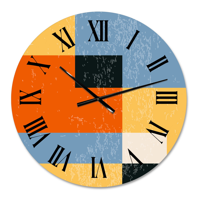 Minimal Compostions géométriques de formes élémentaires X - horloge murale moderne, Petit