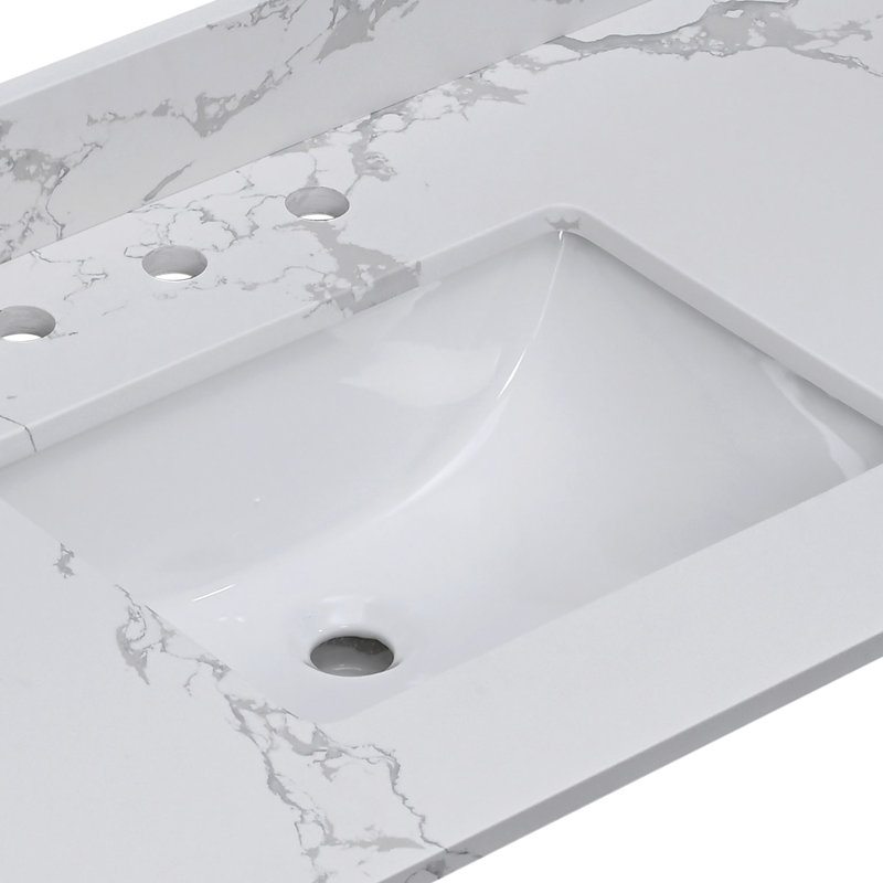 Lavabo de lavabo en céramique blanc - rectangulaire, trop-plein, facile à nettoyer et vasque en porcelaine pure, élégant