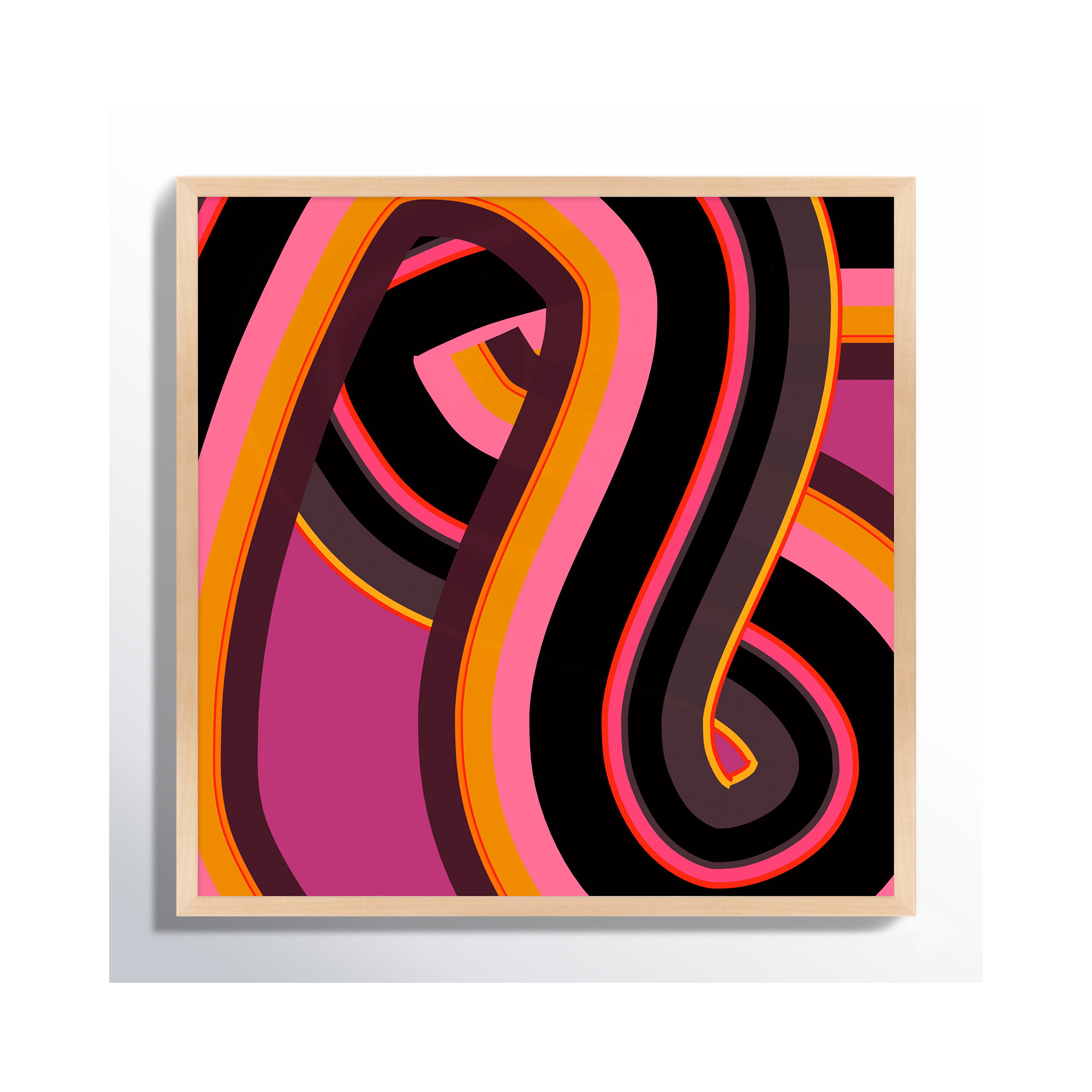 Neon Twist by Jacques Pilon, 24" H x 24" W x 1.25" D, Maple Wood