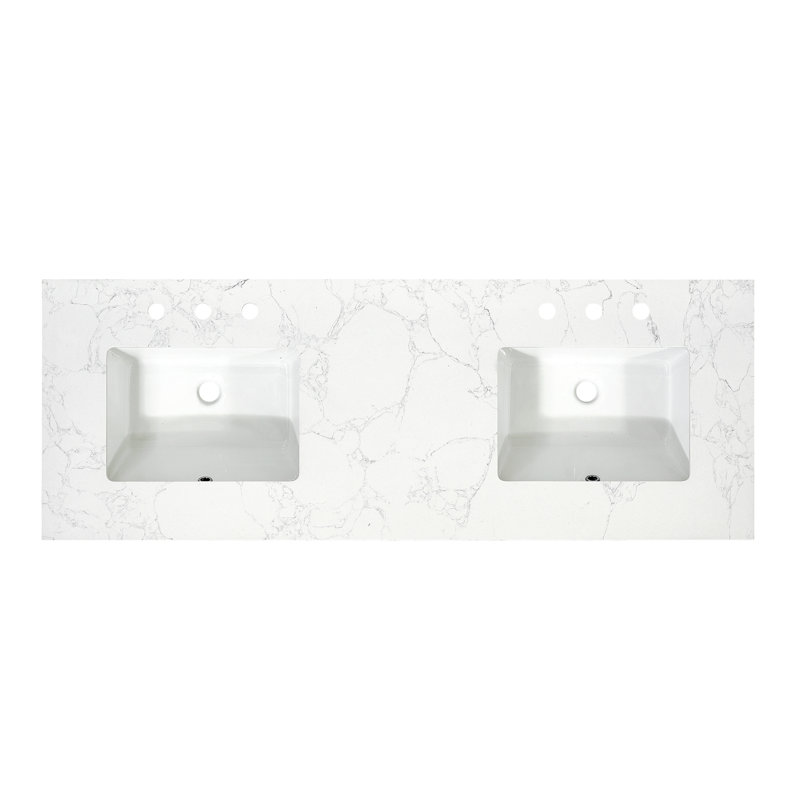 Ceres 61" Engineered Stone Double Bathroom Vanity Top with Sink