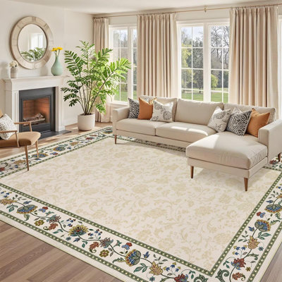 Rectangle Floral Area Rug