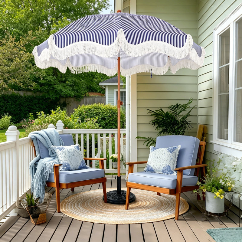 195cm Tilt Beach Parasol, Does Not Apply, Does Not Apply Striped
