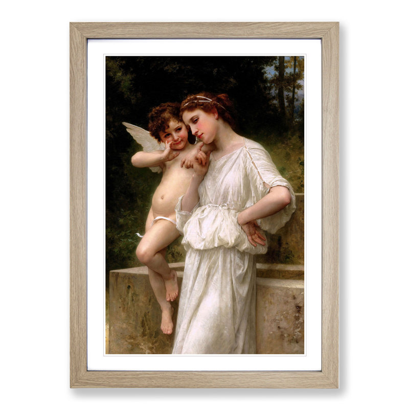 Secrets I Love by William Adolphe Bouguereau - Picture Frame Painting, Oak Framed, 36cm H x 27cm W x 2cm D
