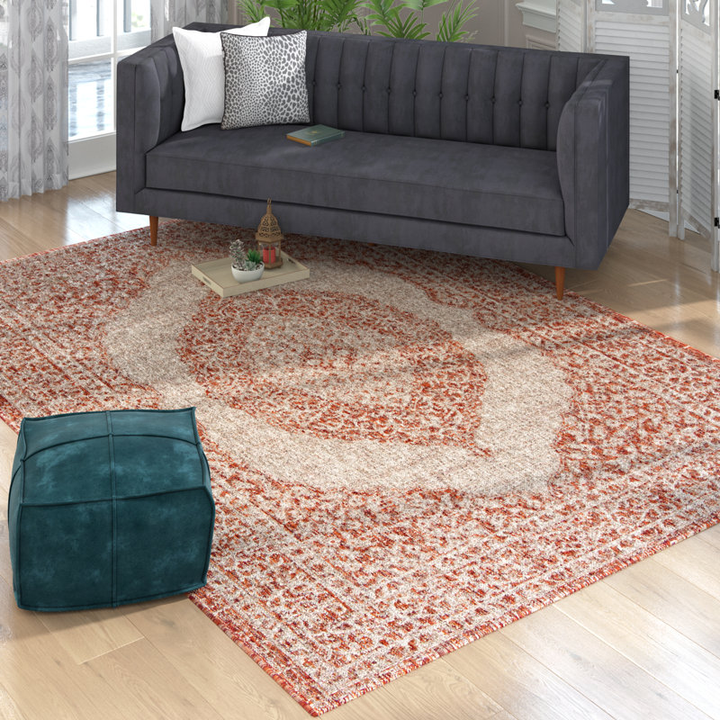 Amedee Performance Oriental Indoor/Outdoor Area Rug, Rectangle 6'7" x 9'6"