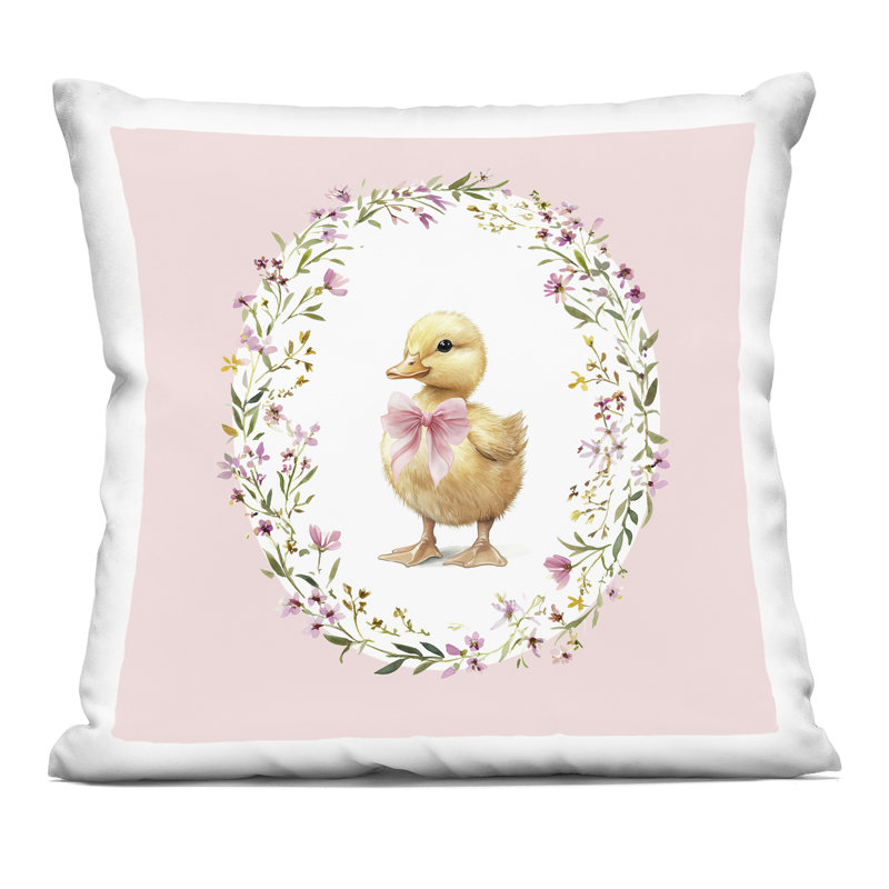 Coussin décoratif Blush Pink Duckling, 18 pi x 7 po, Canard rose