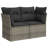 Vidaxl Garden Sofa Set Grey With Dark Grey Cushions