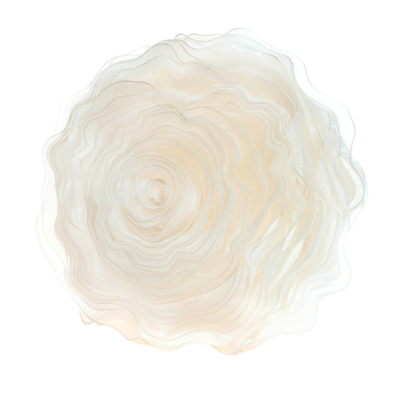 Ruffled Reversible Throw Pillow, Champagne