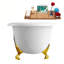 Baignoire de trempage sur pattes 66 "avec drain, pattes et plateau en bambou 66" Streamline-50896768-50896769