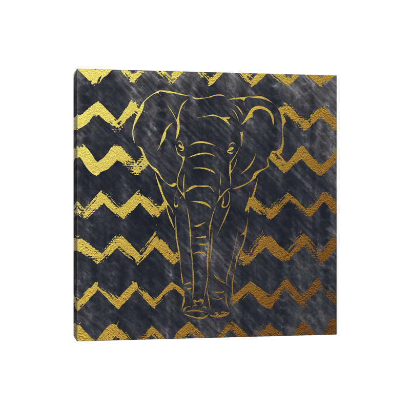 Brushed Elephant by Amanda Murray - Wrapped Canvas Painting, 30.48cm H x 30.48cm W x 1.91cm D