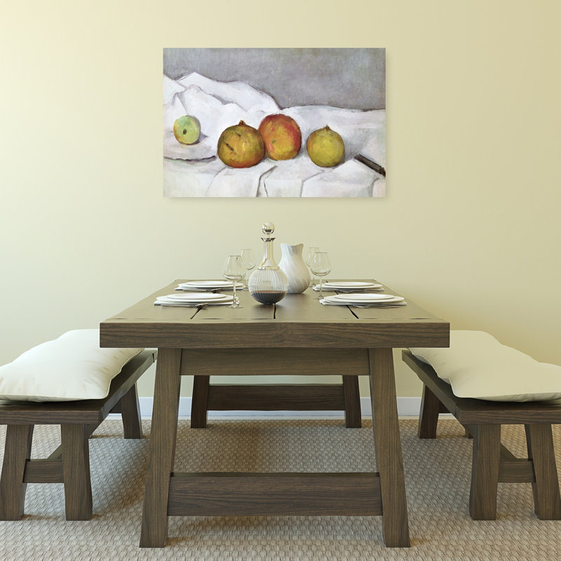 Fruit sur tissu, vers 1890. Estampe d'art mural abstrait contemporain., H 24 po x l 36 po