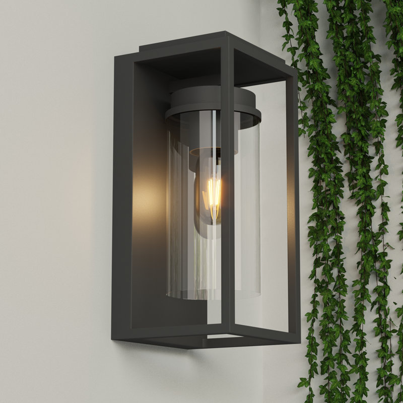  Applique murale d'extérieur en fer noir ETL avec crépuscule à l'aube à 1 lumière H 12,3 po Arberie, W5.91"xE5.55"xH12.36"