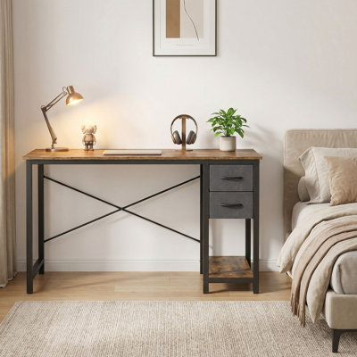 Bureau d'ordinateur moderne 47 "avec 2 tiroirs de rangement et support en X