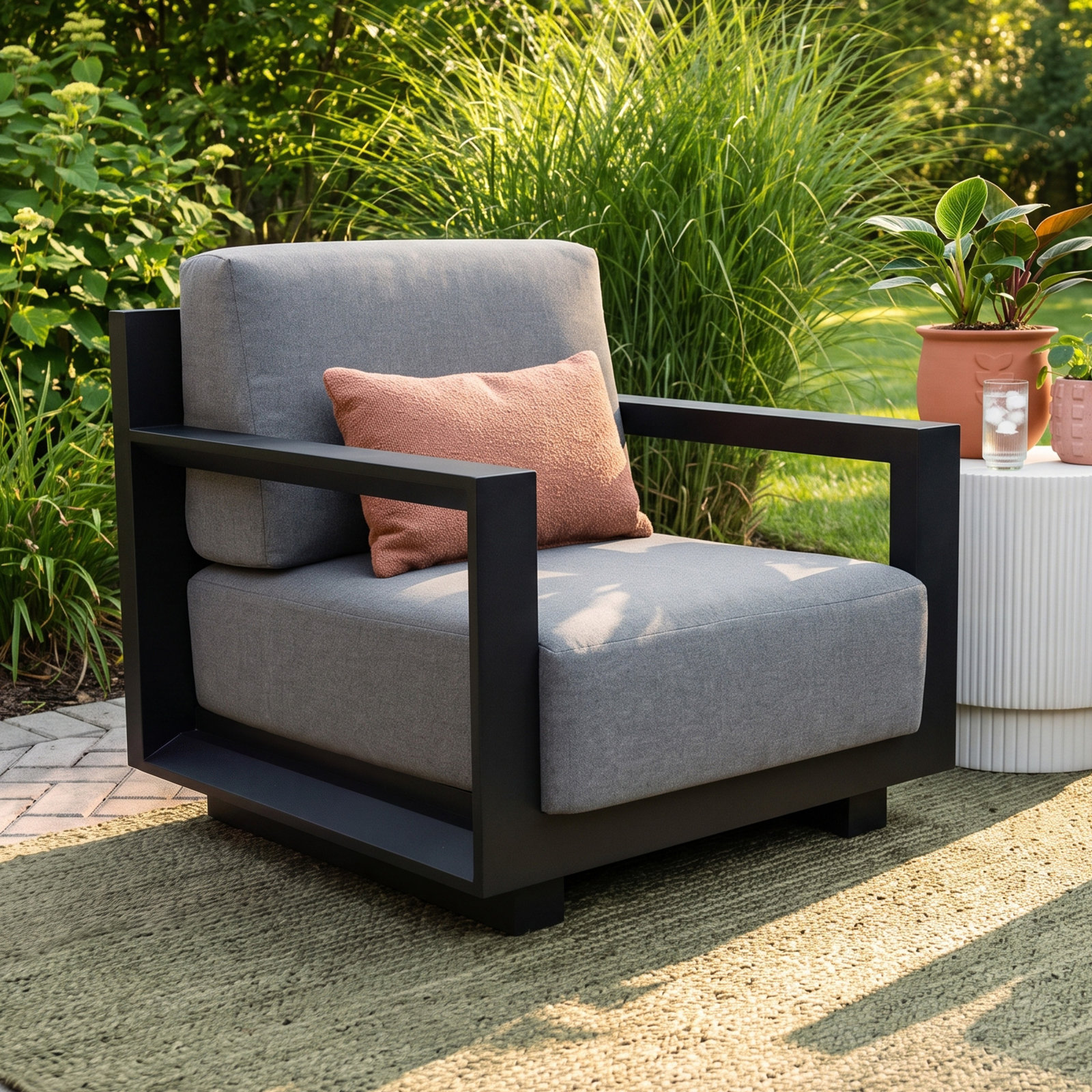 Aden Patio Lounge Chair, Gray