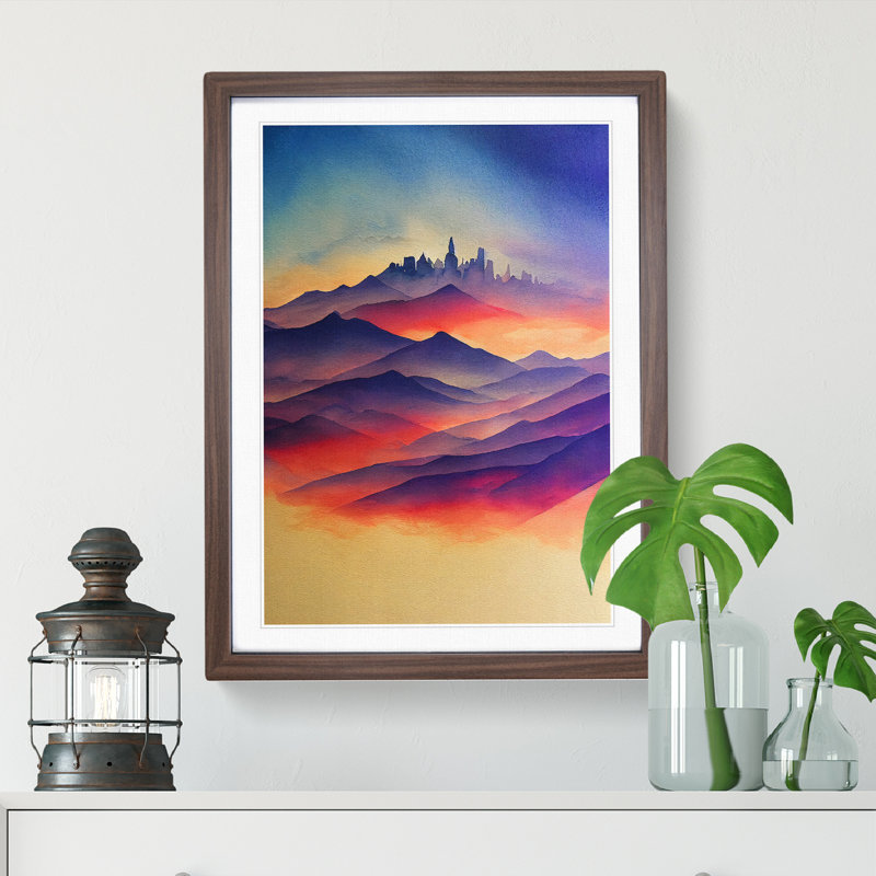 XV1022-5207X Watercoloured Mountain Landscape No.4 - Single Picture Frame Painting