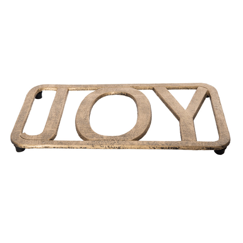 Élégant décor de table en métal doré Joy pour Noël - Décoration intérieure parfaite et cadeau idéal pour les cadeaux d'hôtesses
